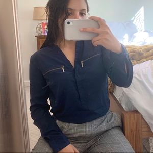 Professional navy blue blouse by Michael Kors